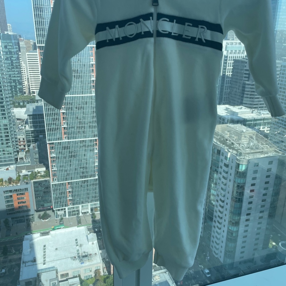 Moncler footless onsie sz 6/9 months